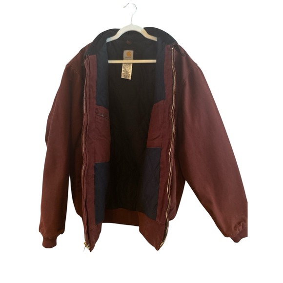 Carhartt Vintage Santa Fe Red Clay Men's Work Coat X-Large Tall Quilted Flannel - Picture 5 of 14